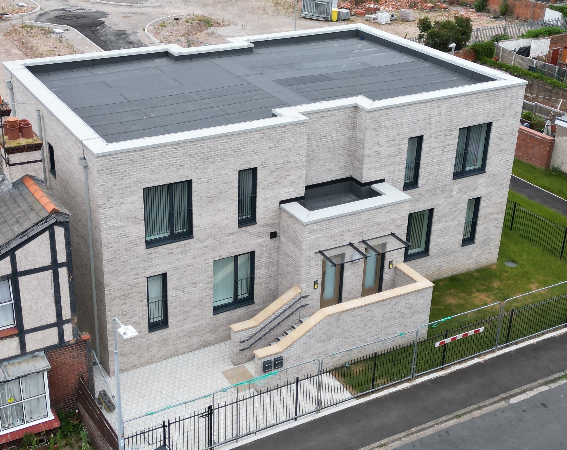 Front view of the homes built at Caradoc Road, Prestatyn