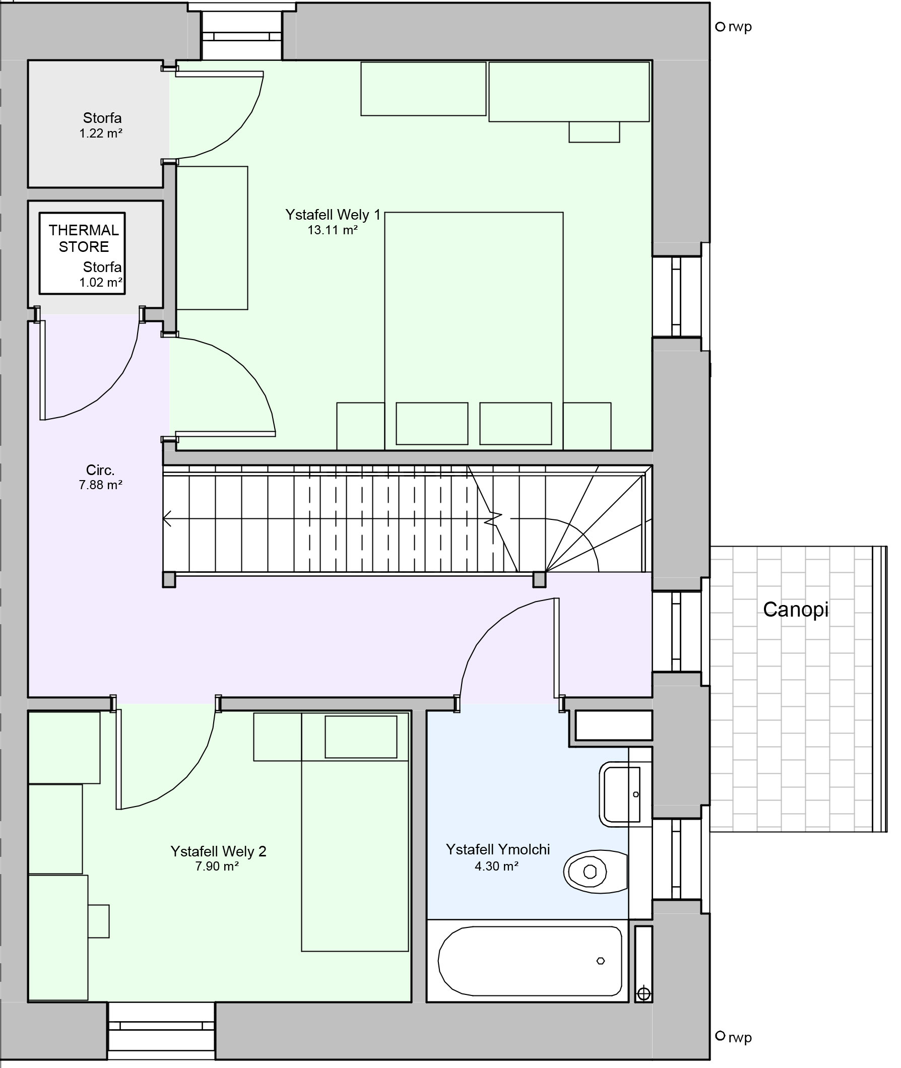 Math 1 Llawr Cyntaf - 4 Bed